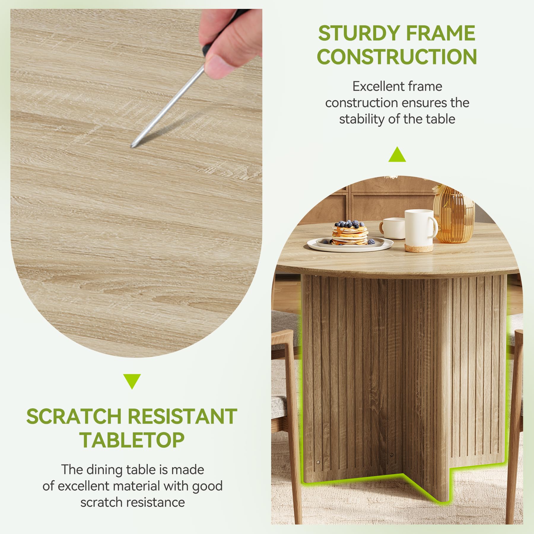 Round Dining Table for 4-6 People