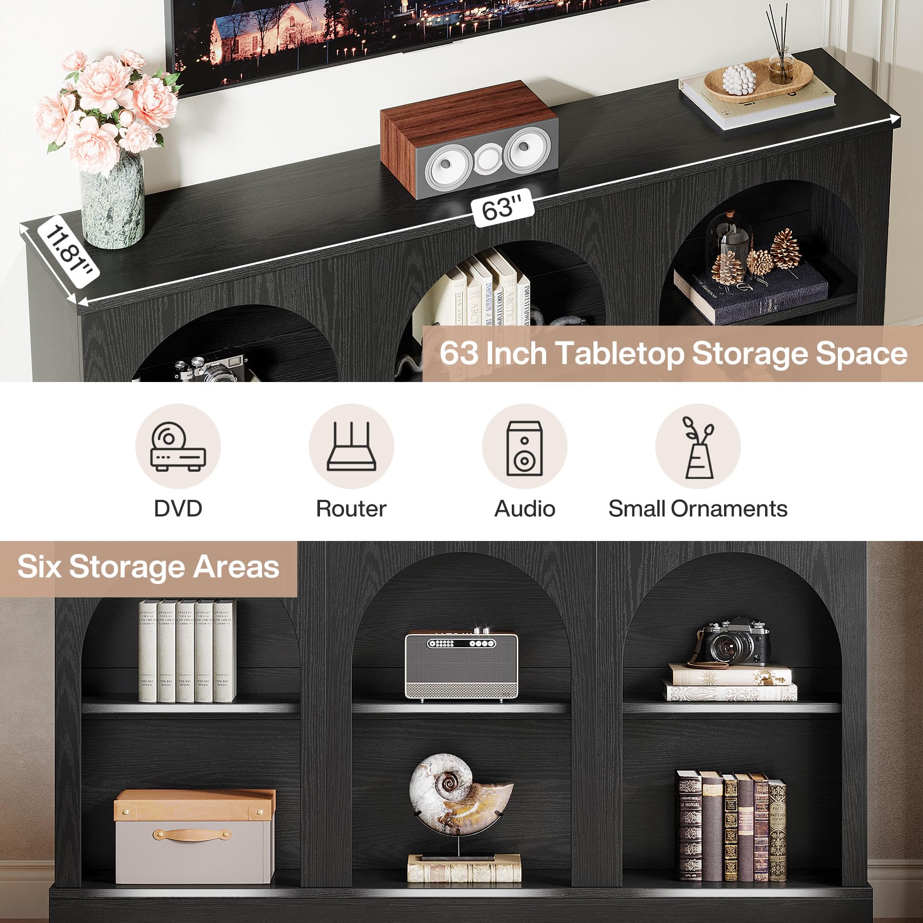 TV Stand for 55-65 Inch TV with Storage Cabinets