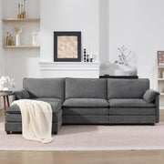108" L-Shape Cloud Sectional Sofa with Movable Ottoman