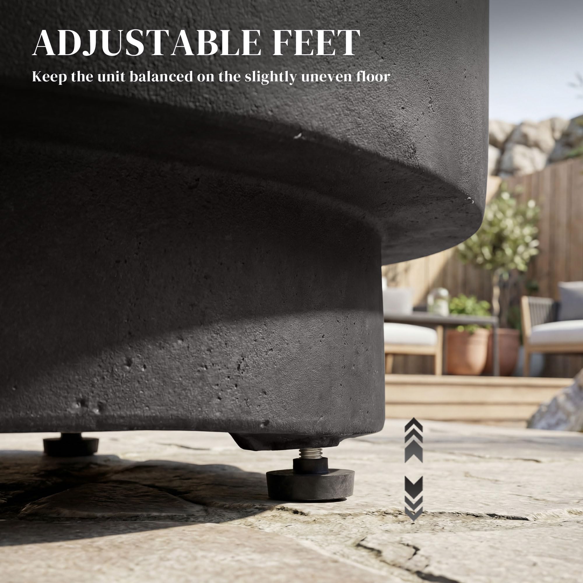 Round Side Table with Concrete Finish