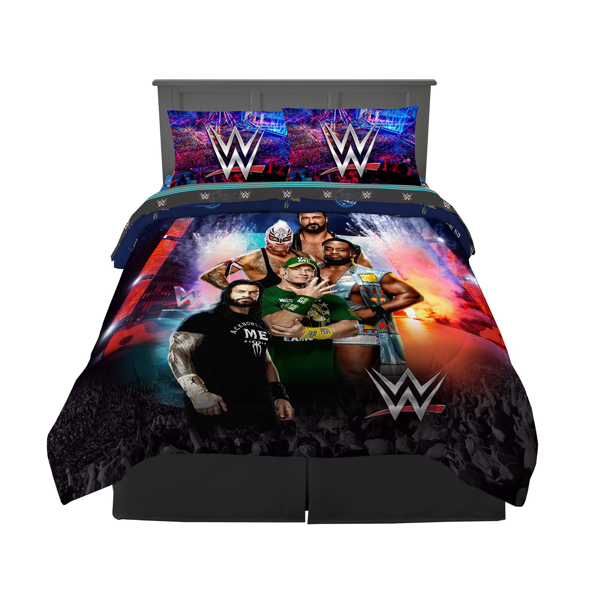 WWE Kids Bedding Set 5 Piece Full Size Reversible Comforter