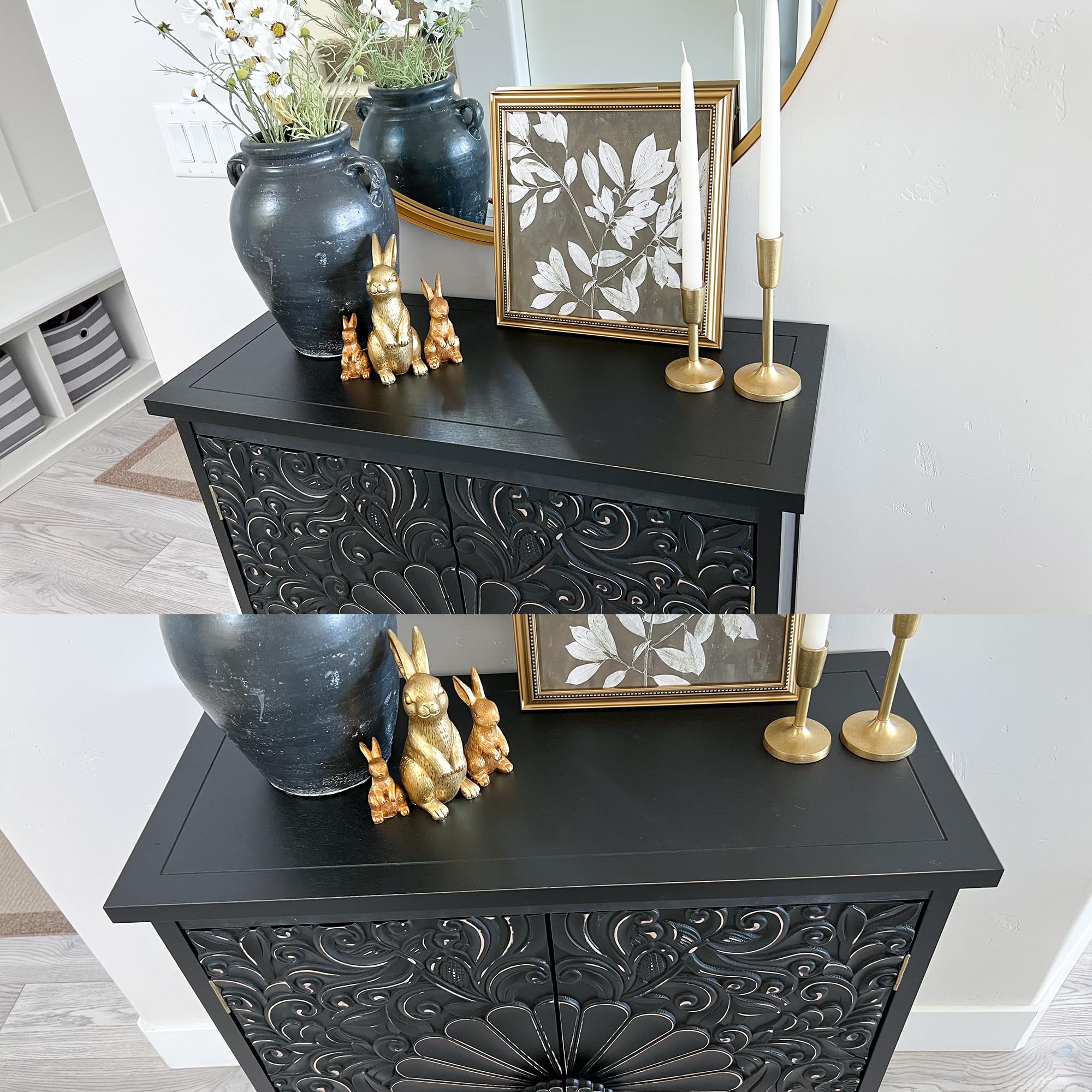 Black Accent Cabinet with Doors