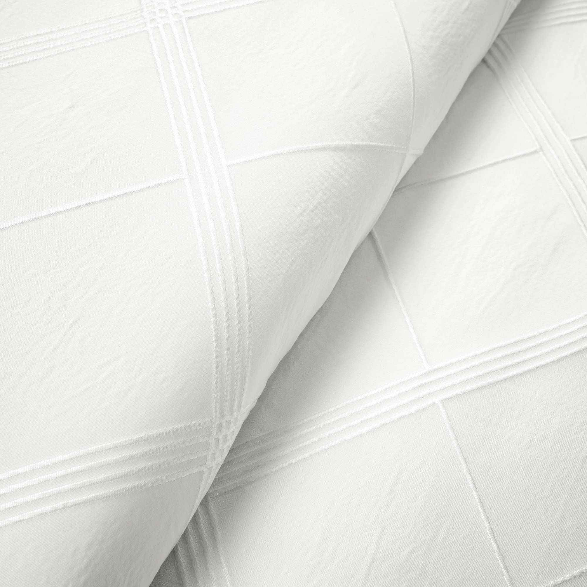 Diamond Geo Jacquard Comforter Set King 3 Piece Pure White