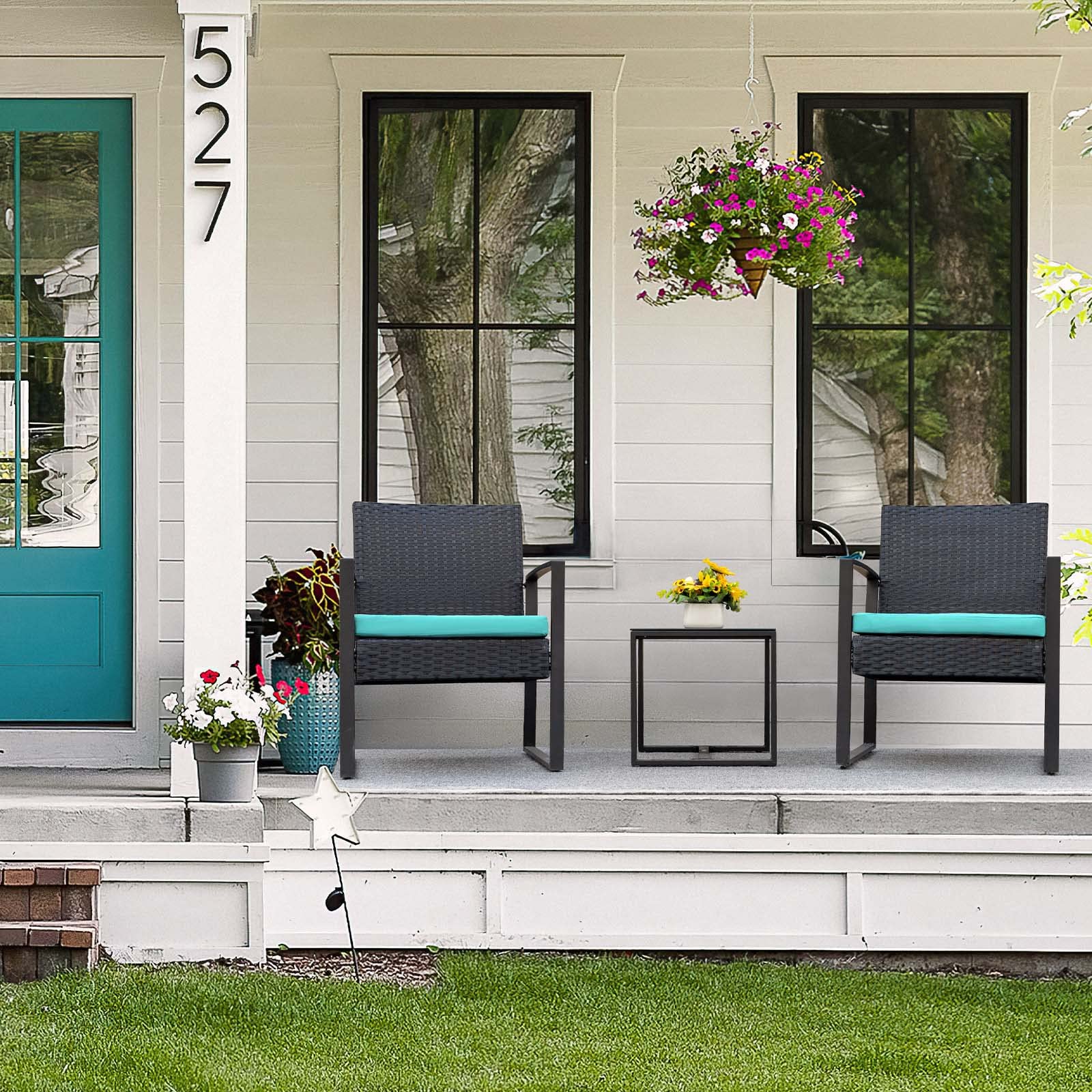 3-Piece Wicker Patio Bistro Set