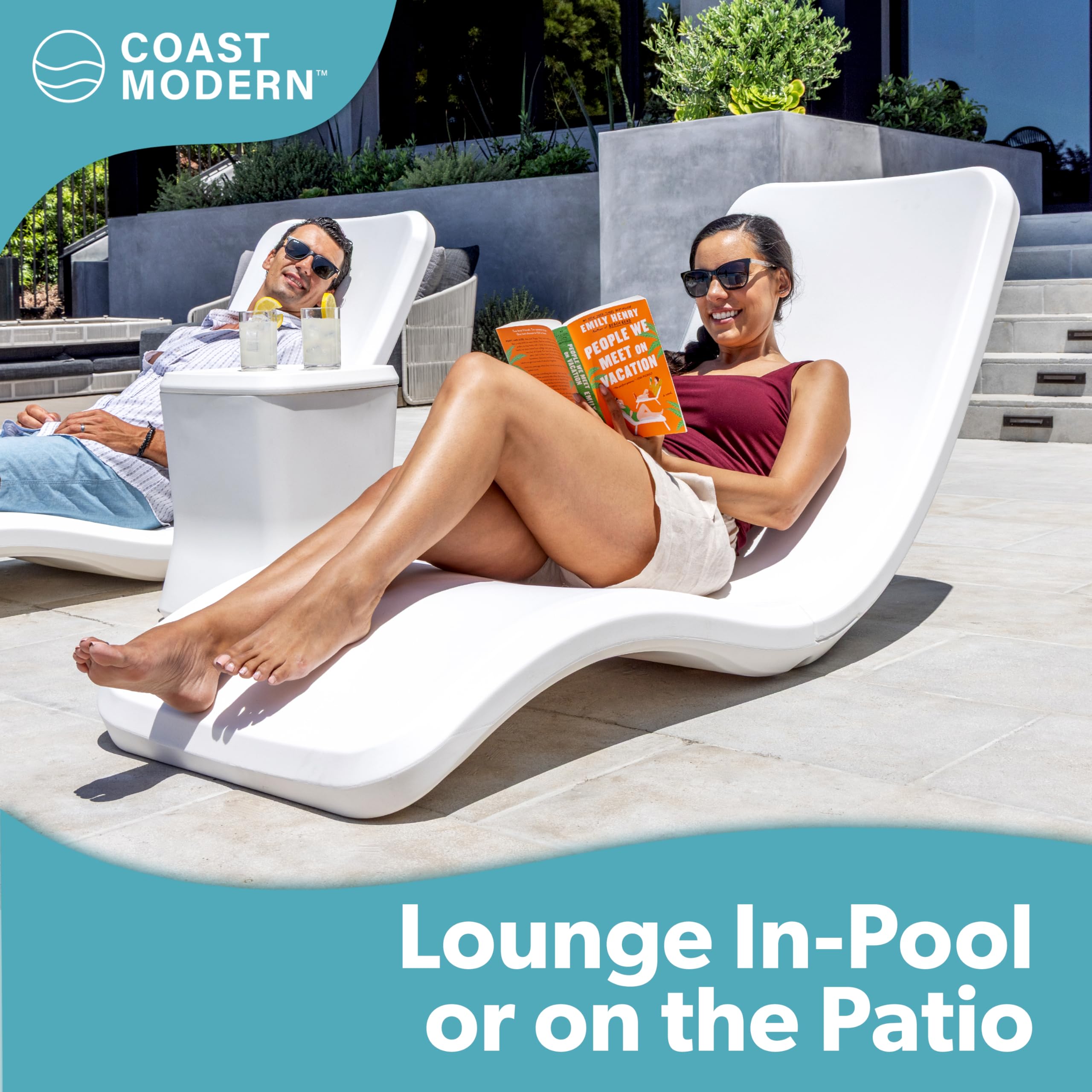 Coast Modern In-Pool Lounge Chair - Waterproof Weighted Chaise Lounger