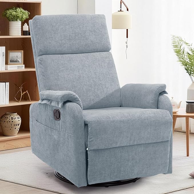 Swivel Rocking Recliner Chair with Footrest
