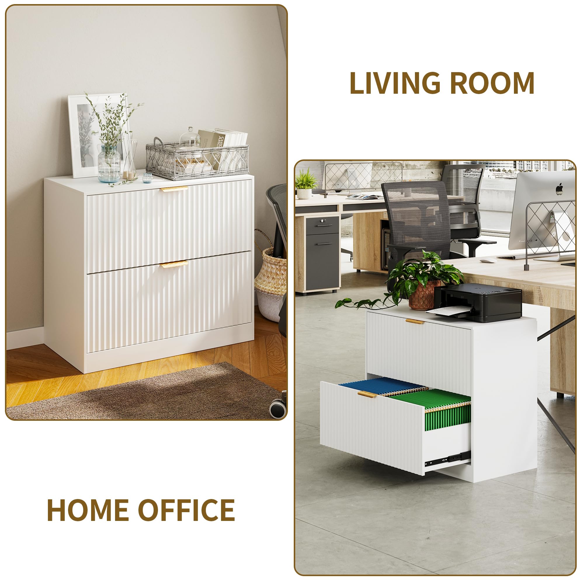 White File Cabinet with 2 Drawers