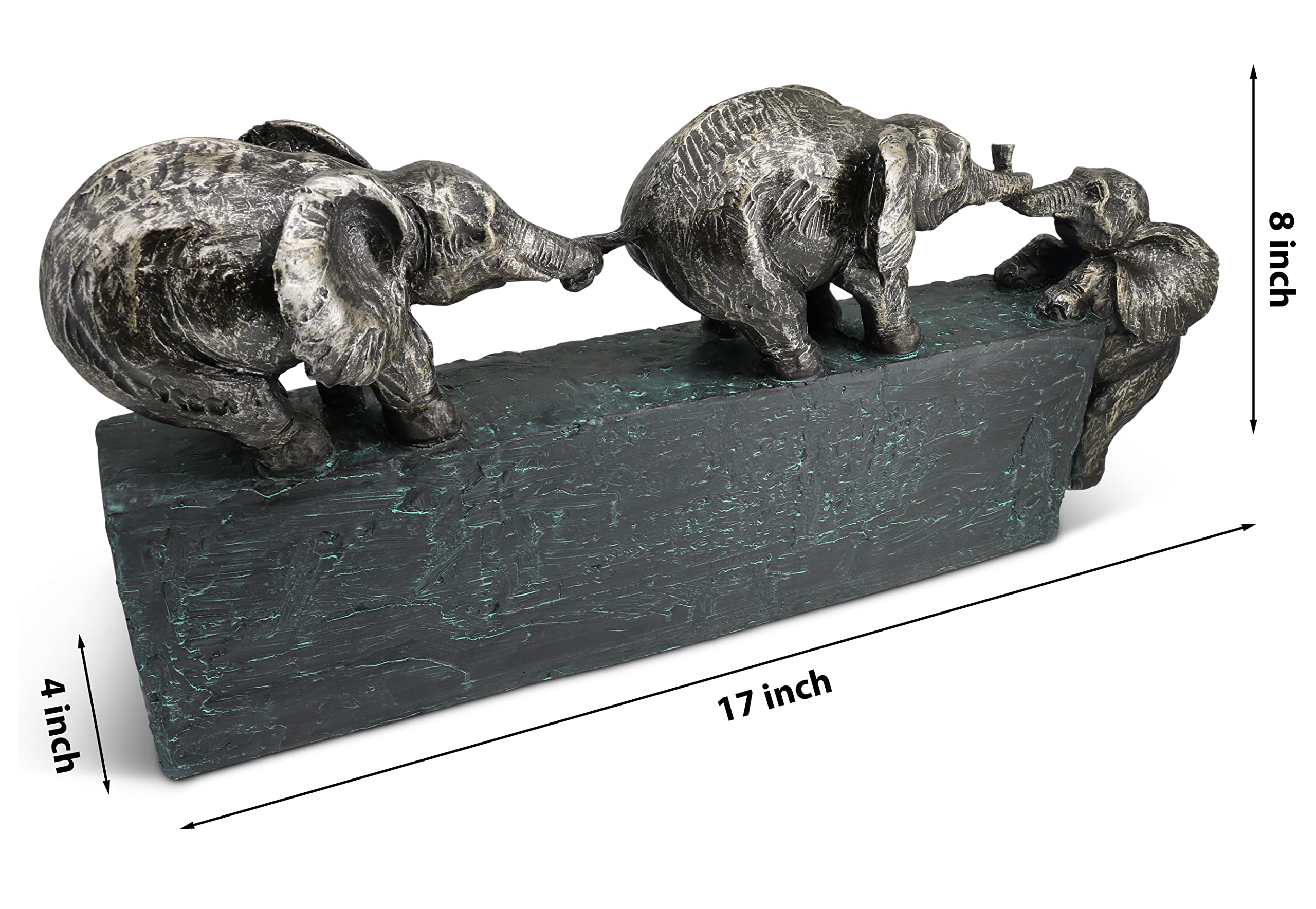 Elephant Family Sculpture Togetherness Ornament