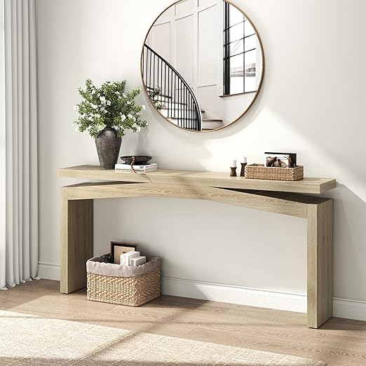 63-Inch Black Console Table for Entryway