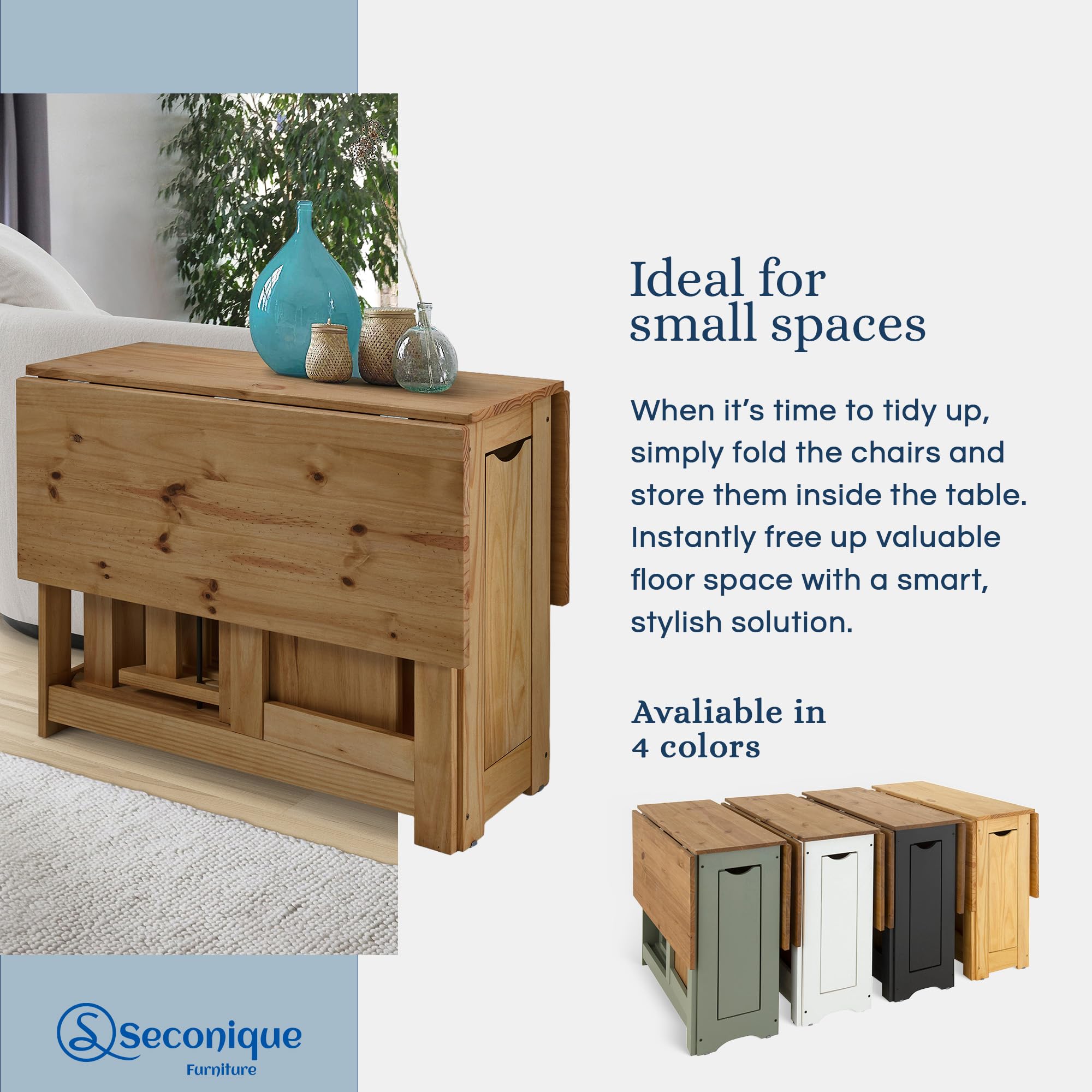 Santos Butterfly Dining Set with 4 Foldable Chairs