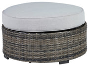 Outdoor Wicker Ottoman with Cushion