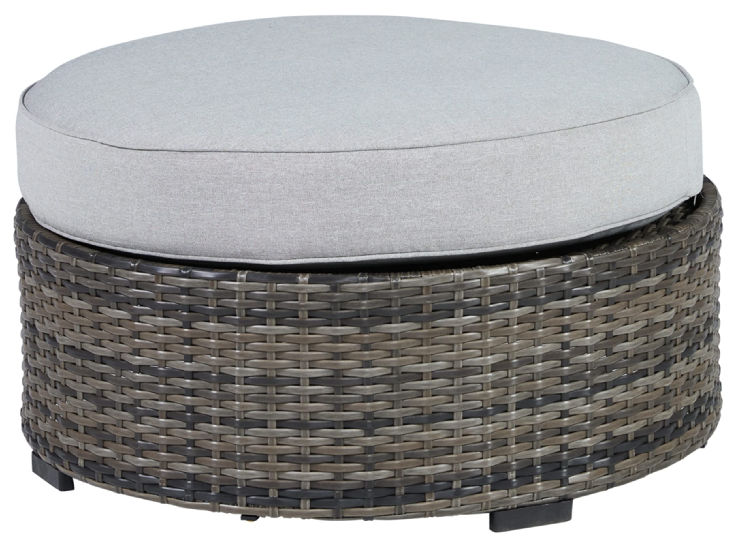 Outdoor Wicker Ottoman with Cushion
