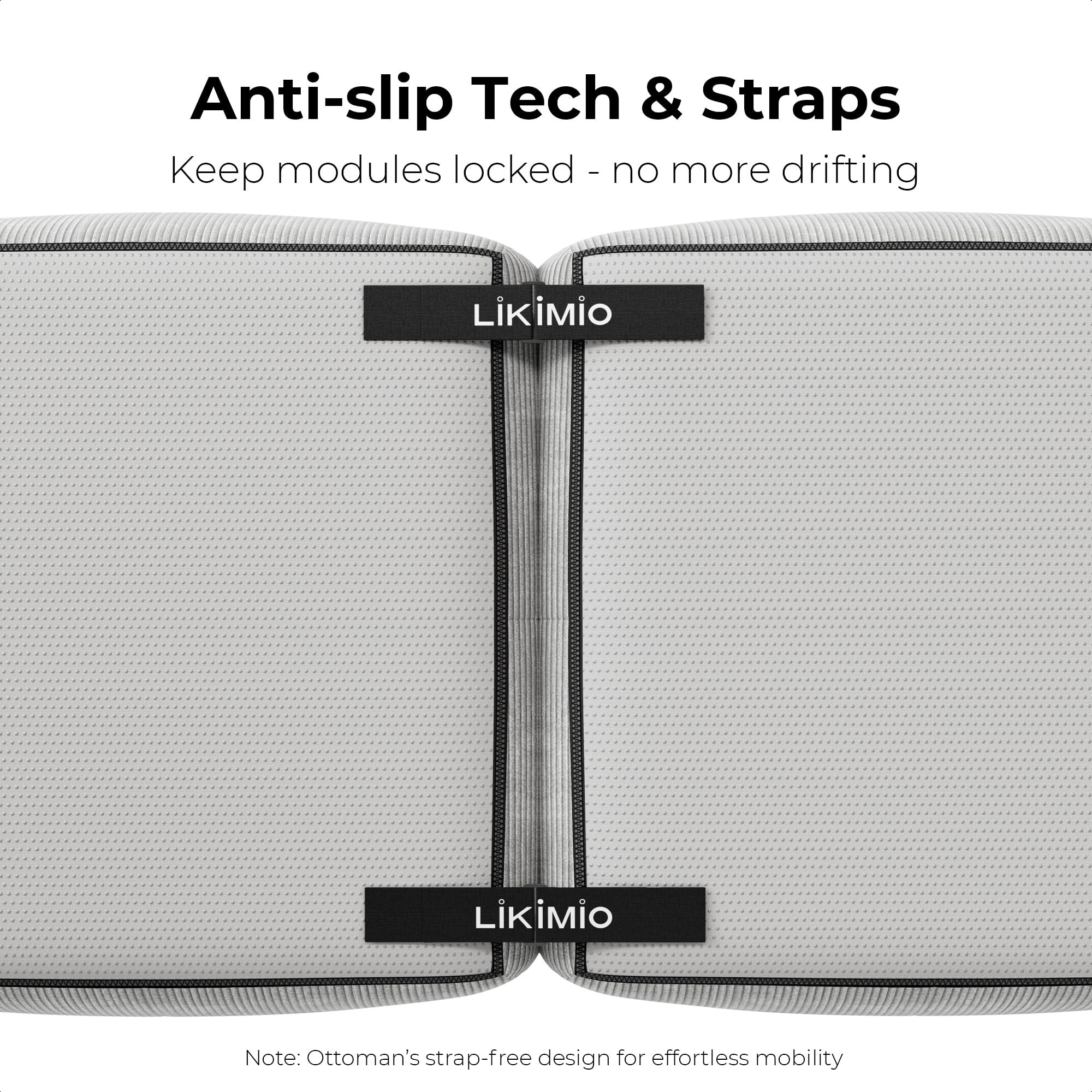 118" Modular Sectional Sofa L-Shaped with Ottoman