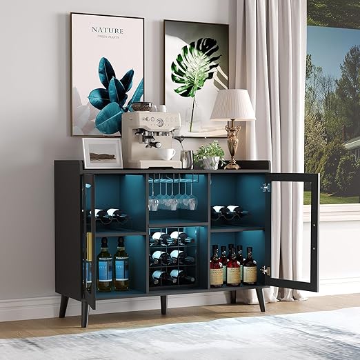 Wine Bar Cabinet with LED Light