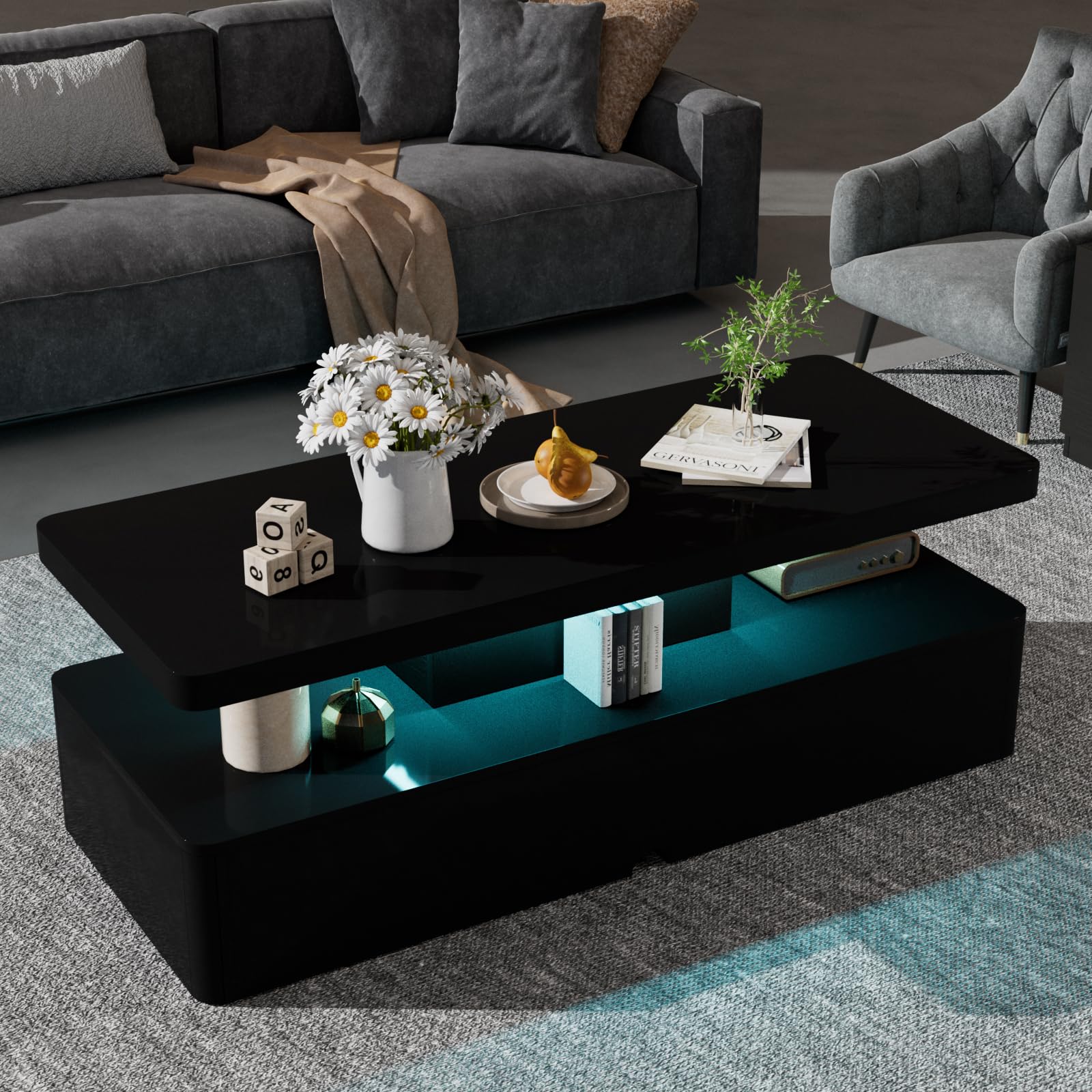 LED Coffee Table with Storage