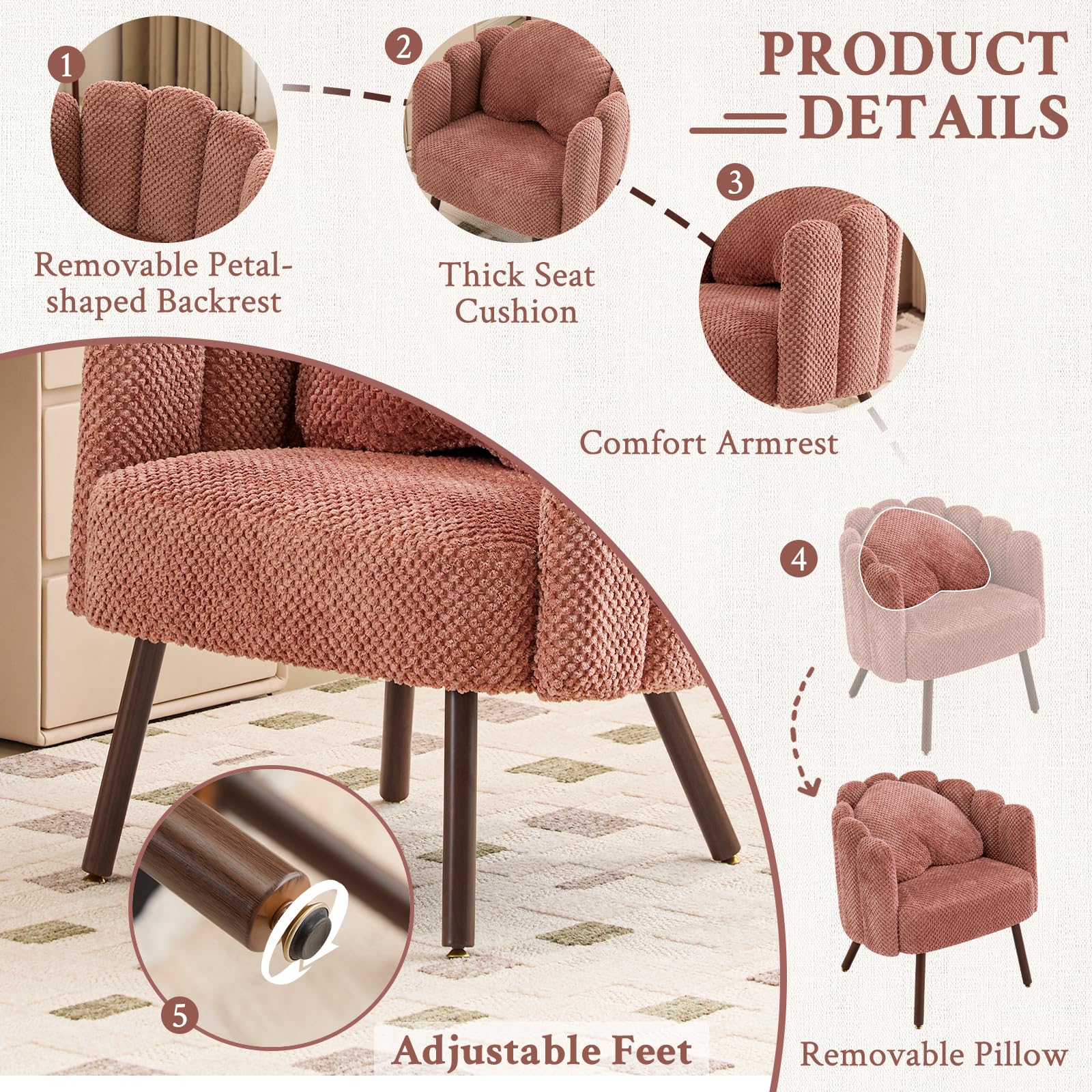 Velvet Shell Accent Chair