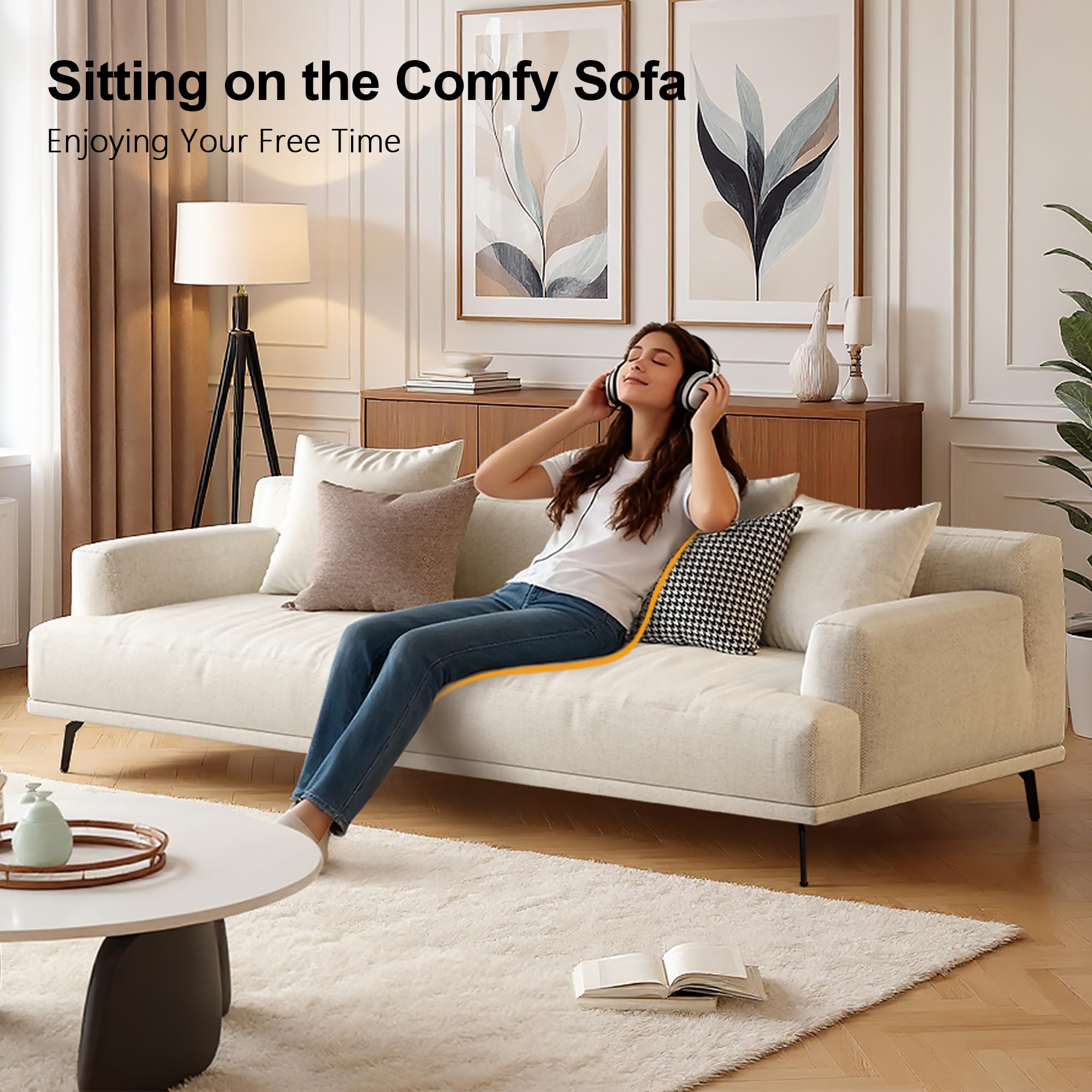 110.2" Modern Sectional Sofa with Deep Seat