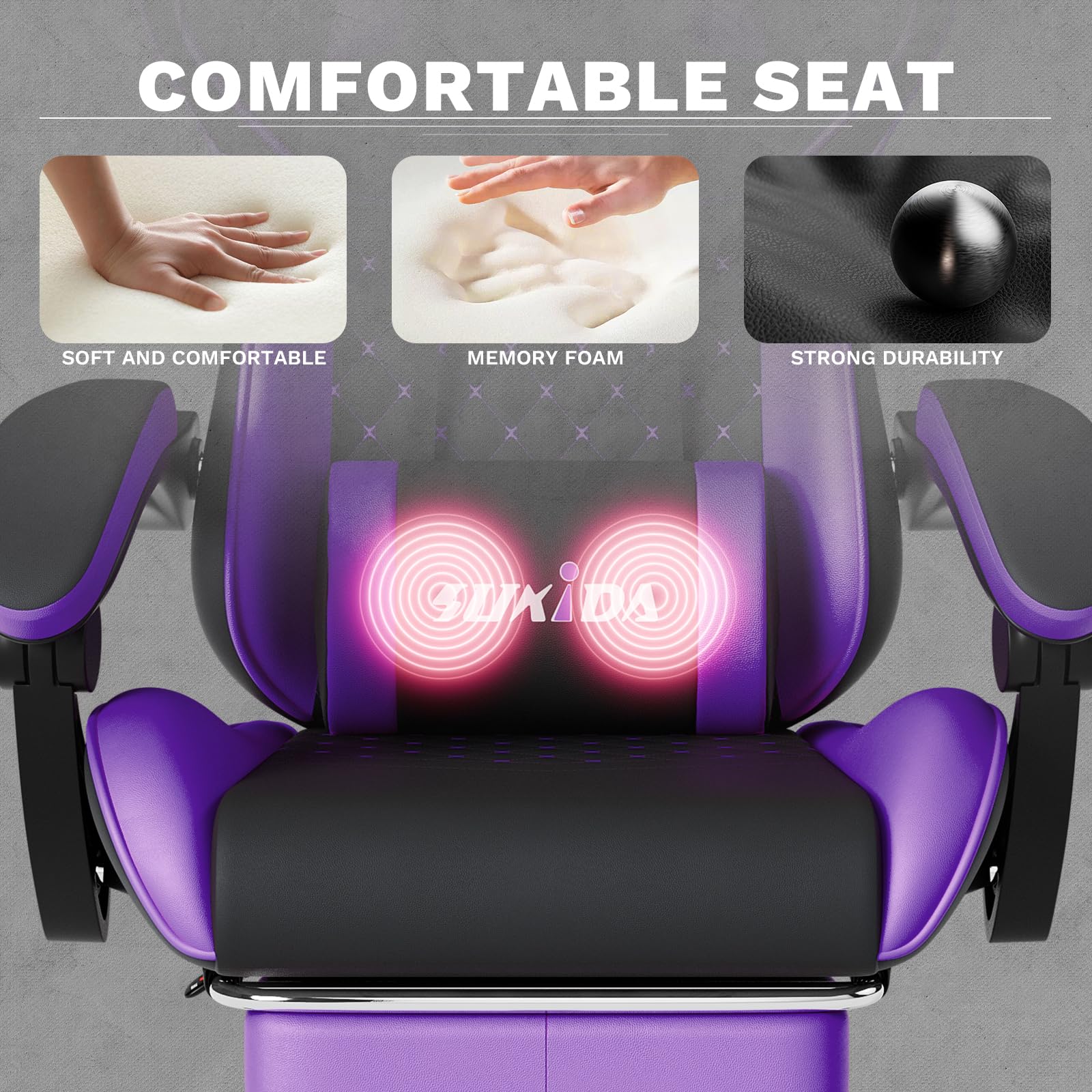 Ergonomic Gaming Chair with Massage Lumbar Support