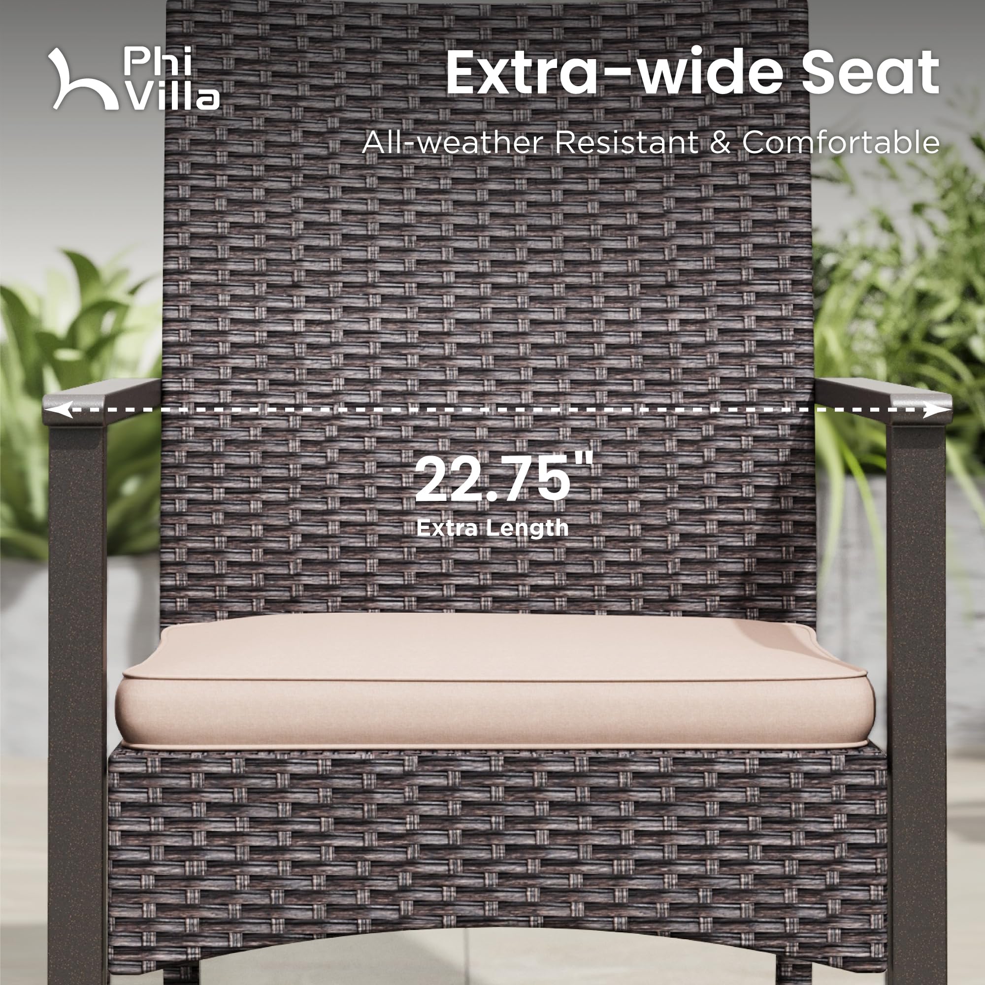 Outdoor Dining Set for 8 with Rattan Table and Wicker Chairs