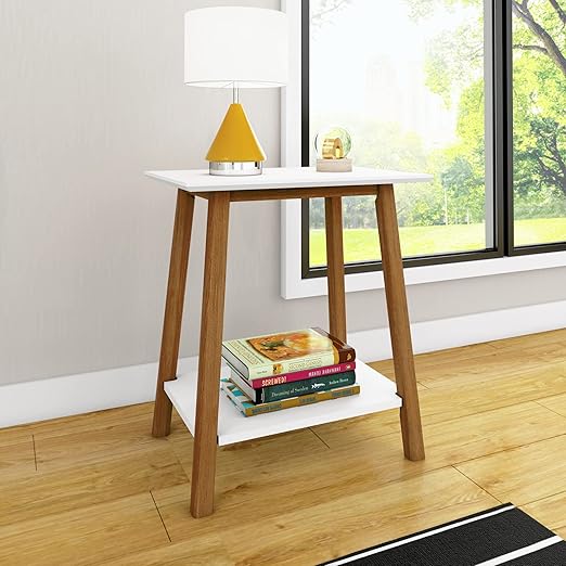 Mid-Century Modern Nightstand with Open Shelf