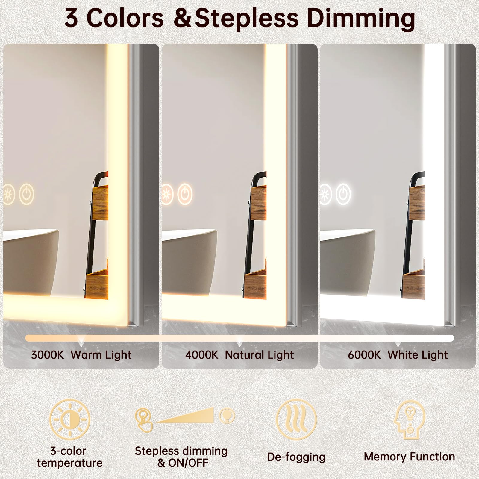 40x32 LED Medicine Cabinet Mirror with Outlet and USB