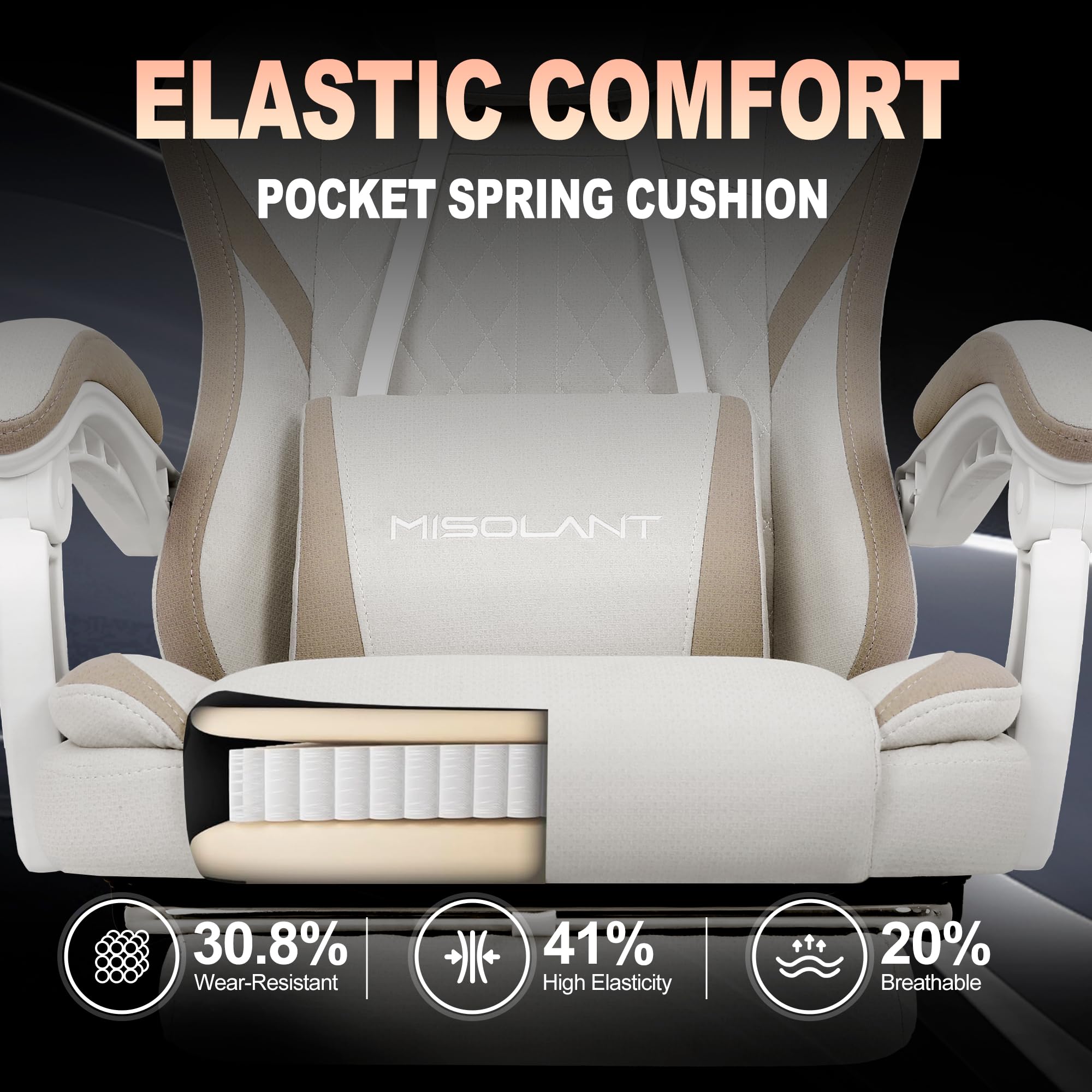 Ergonomic Gaming Chair with Massage Lumbar Support