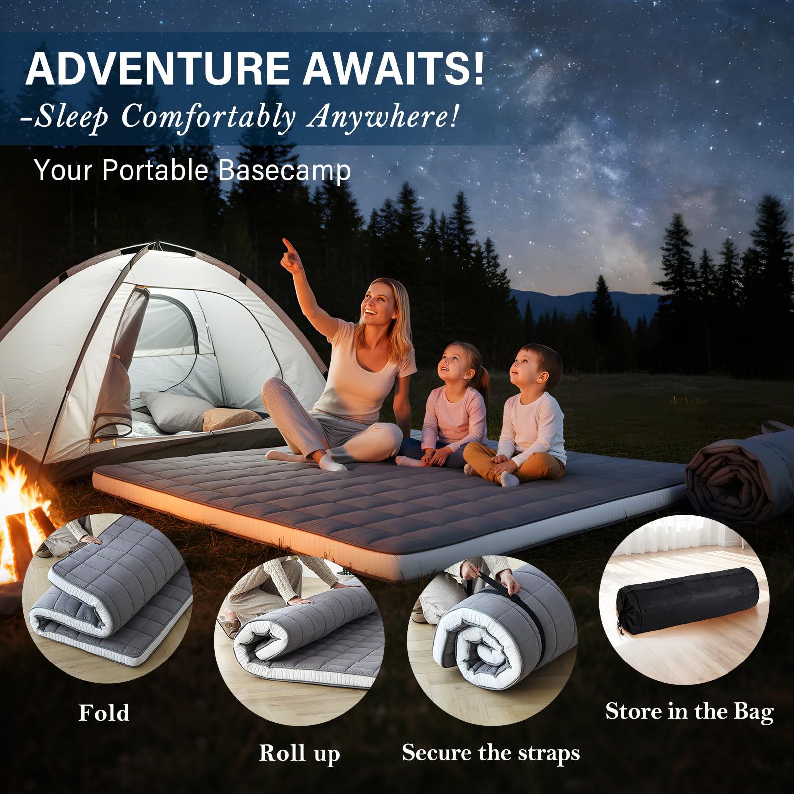 Japanese Floor Mattress Queen Size 4 Inch Thick