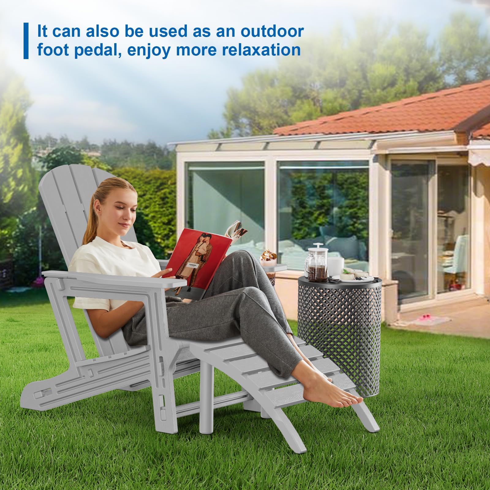 Adirondack Ottoman Grey