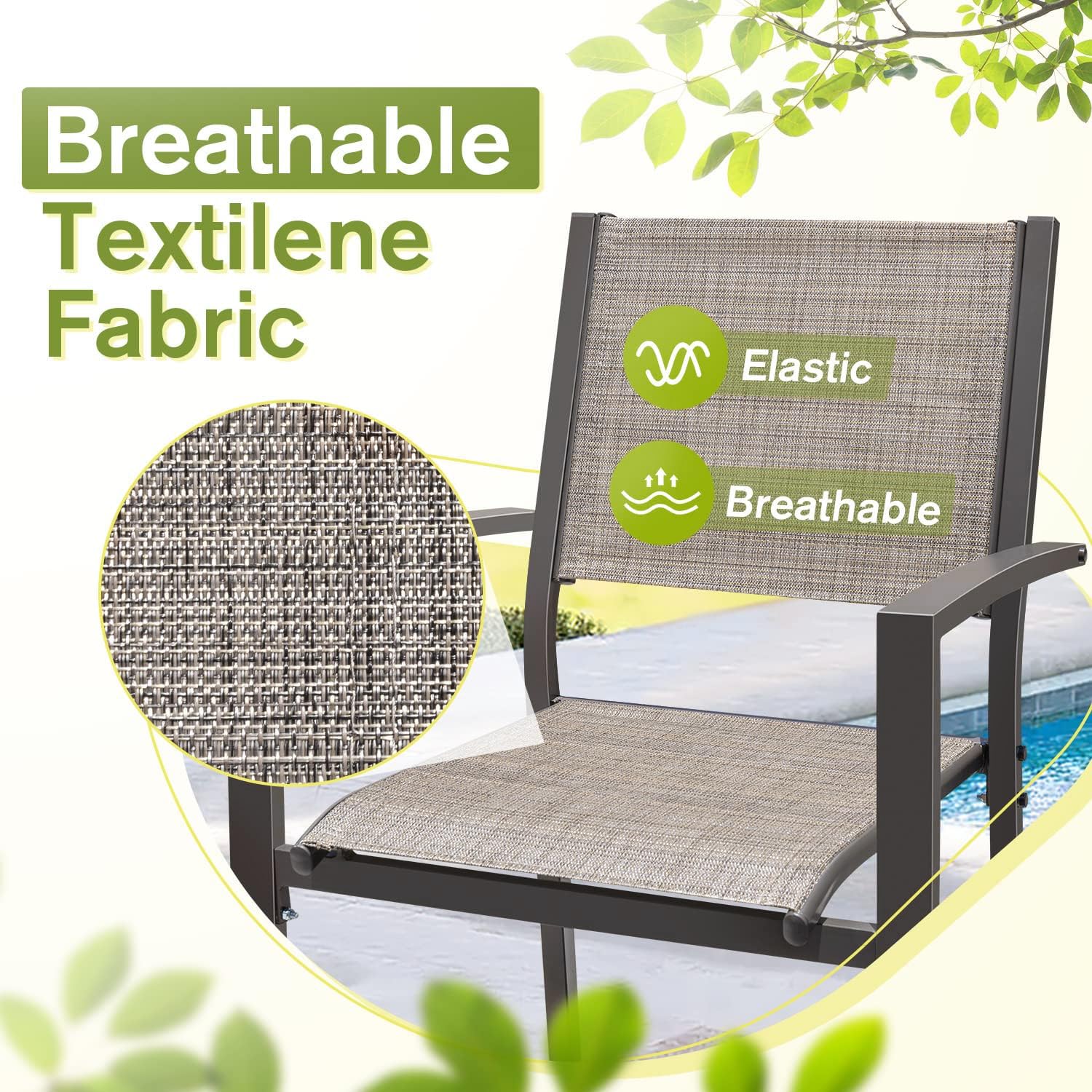 7-Piece Patio Dining Set with Large Table and Stackable Chairs