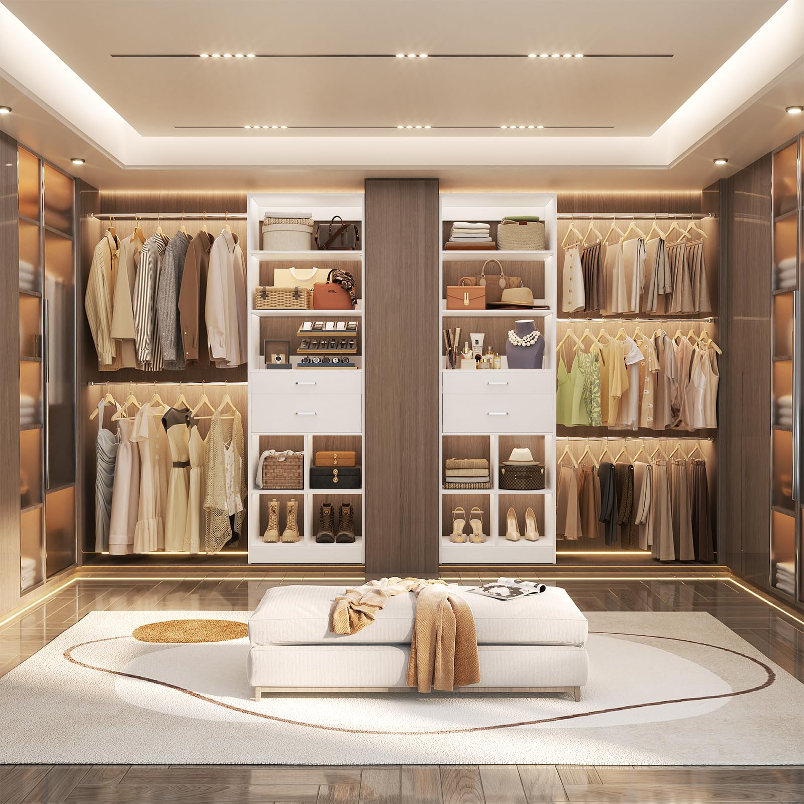 Wall Mount Closet Organizer with Drawers
