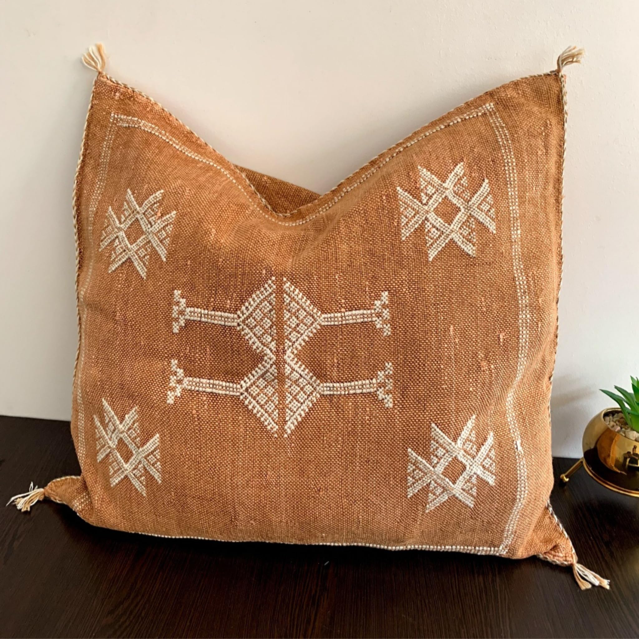 Moroccan Cactus Silk Pillow Cover 20x20 Square Throw Cushion