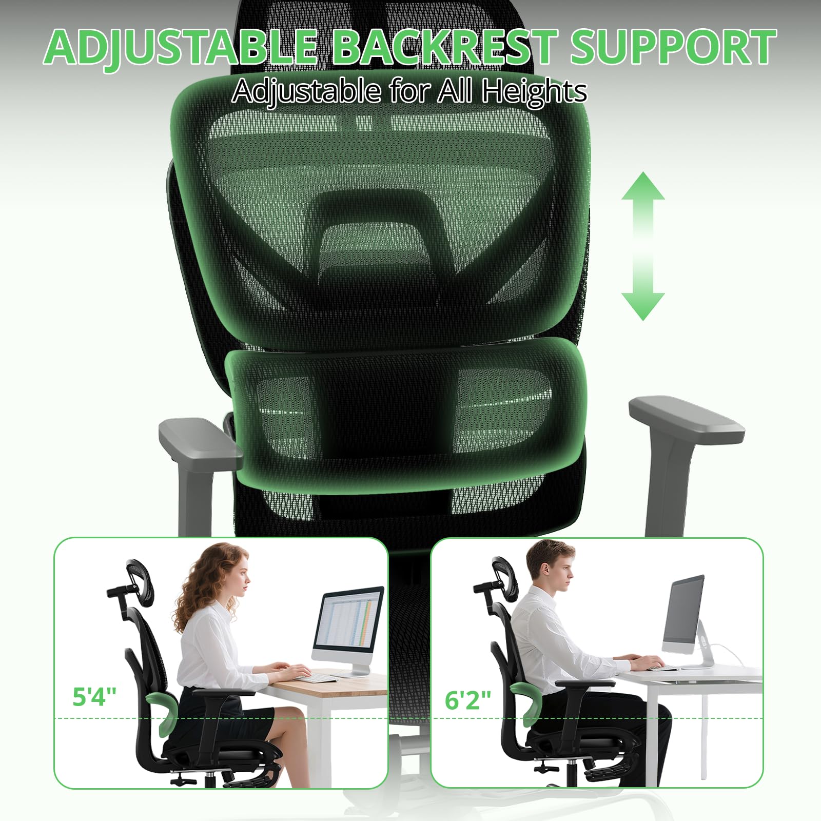 Ergonomic Mesh Office Chair with Footrest