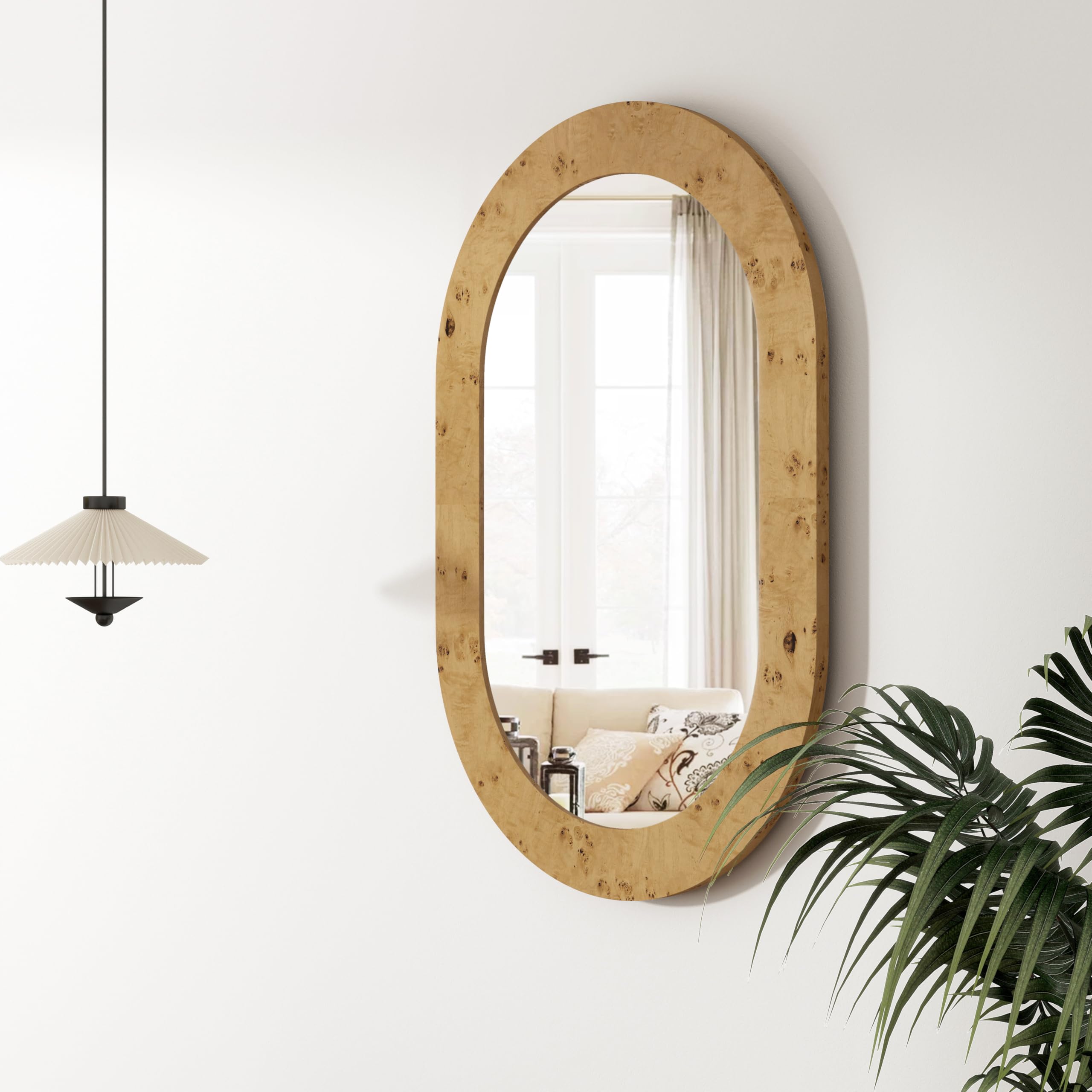 Oval Burlwood Wall Mirror