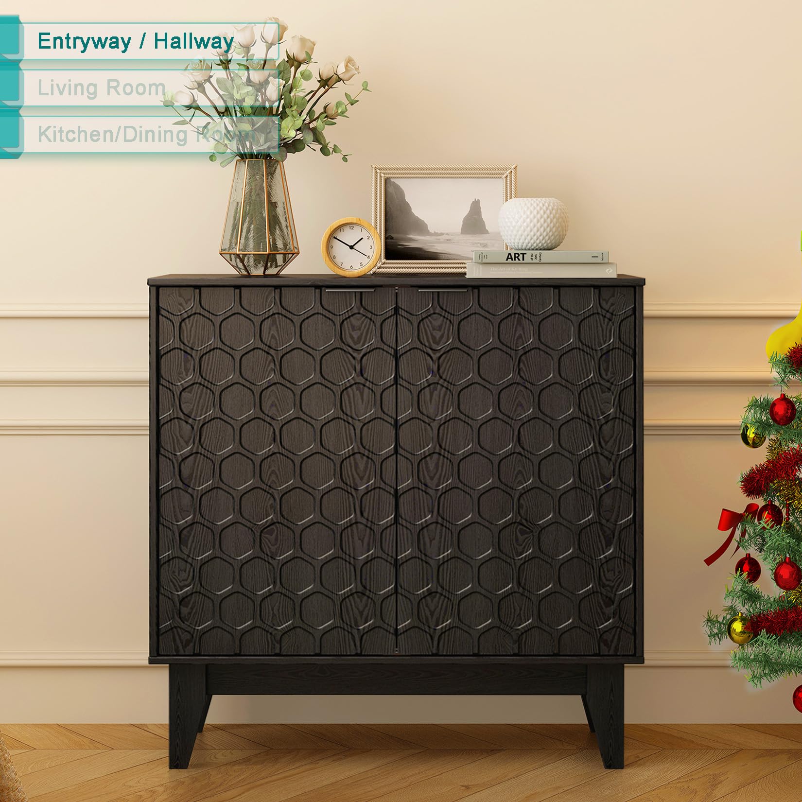LED Sideboard Buffet Cabinet with Adjustable Shelf