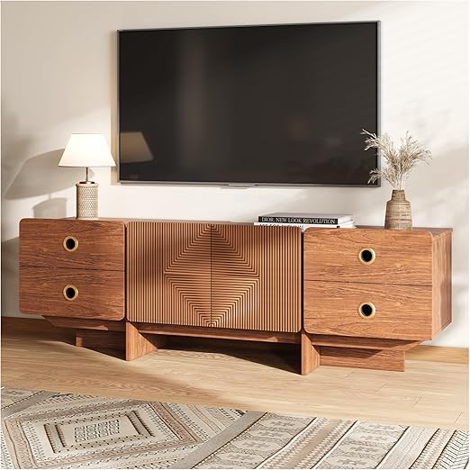66" Fluted TV Stand with Storage