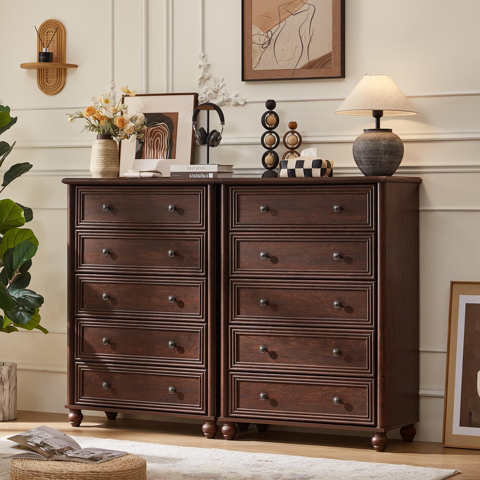 5 Drawer Dresser with Roman Column Design