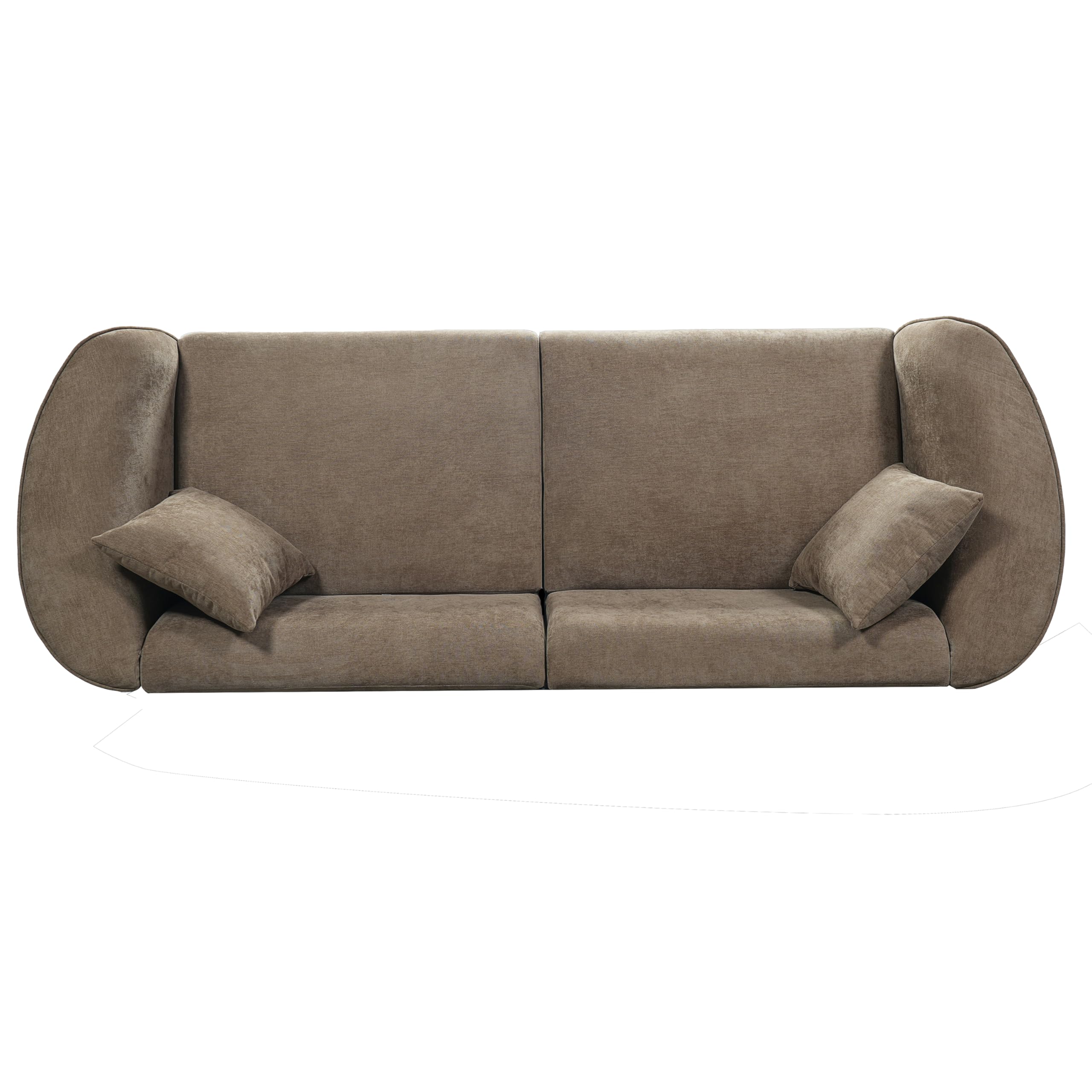 87.5" Curved Boucle Sofa