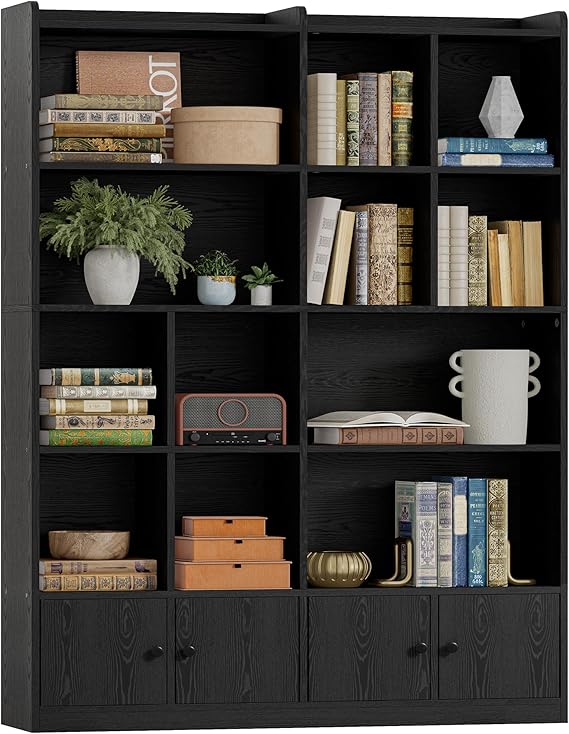6-Tier Bookshelf with Doors