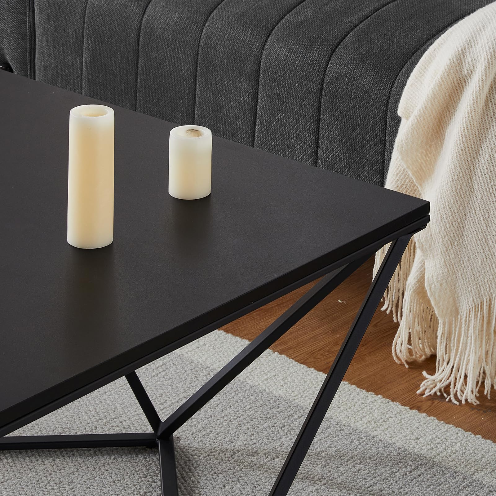 Square Coffee Table - Modern Industrial Style