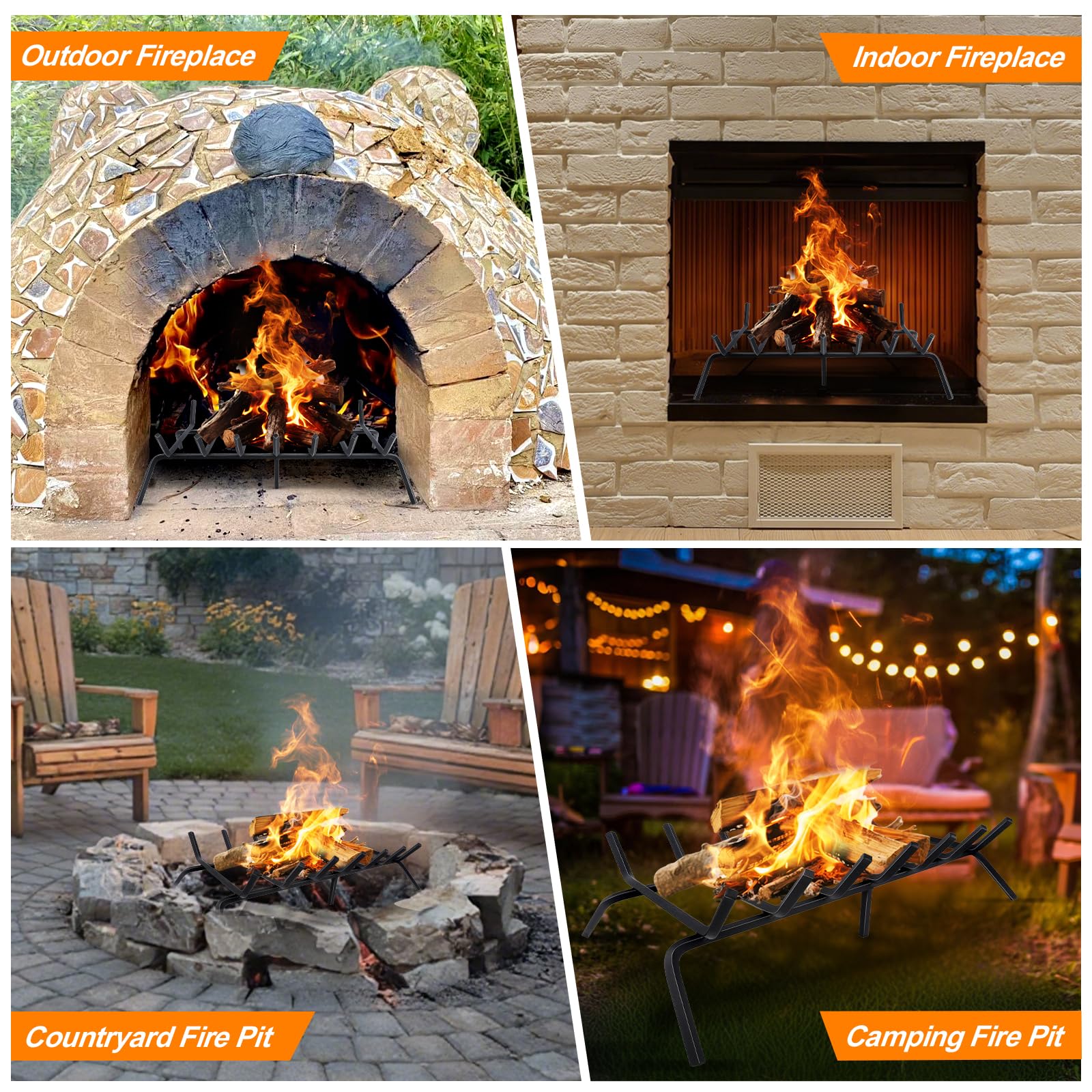 30-Inch Heavy Duty Cast Iron Fireplace Grate