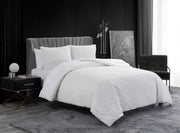 King Comforter Set with Shams - White Crinkle Texture