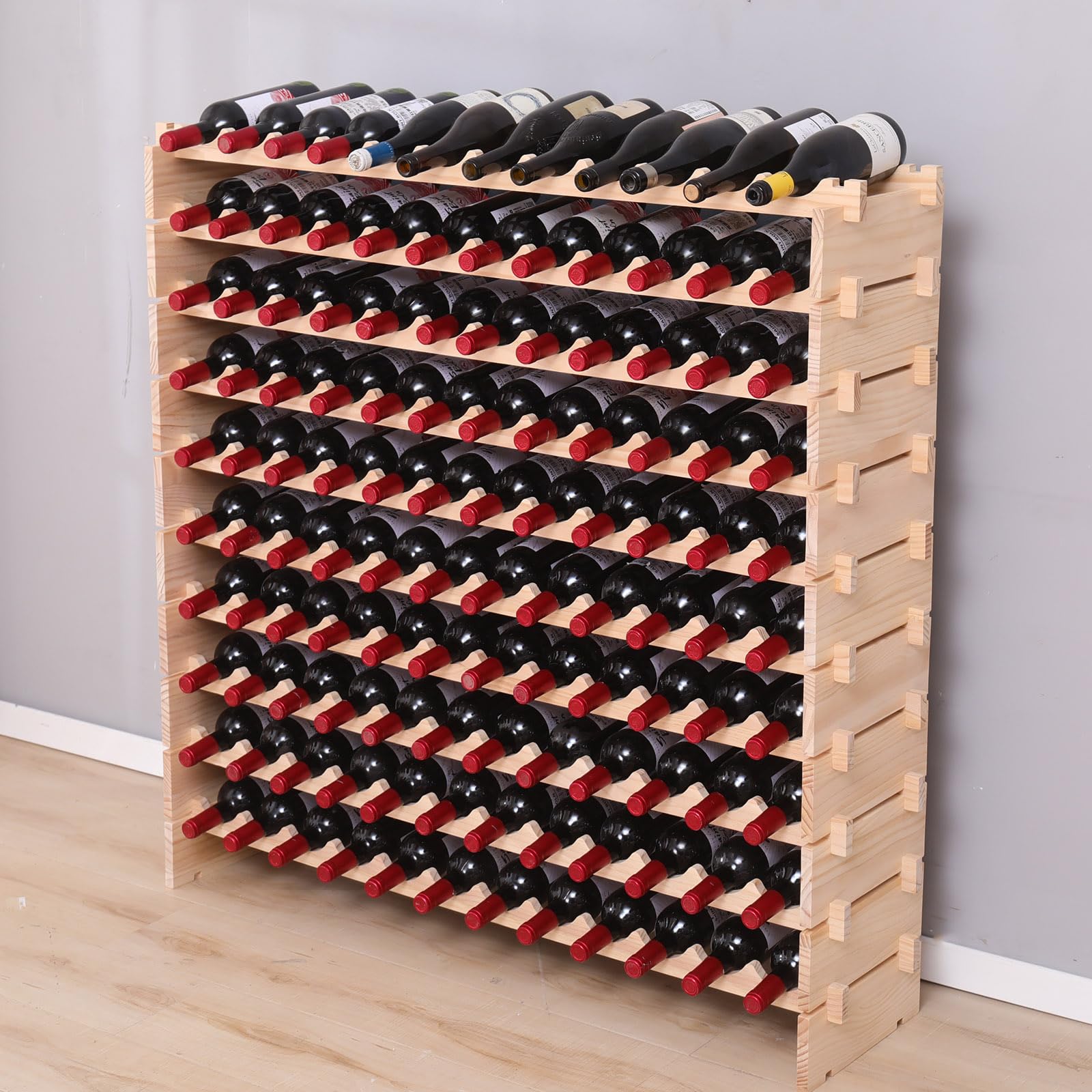 120 Bottle Pine Wood Wine Rack