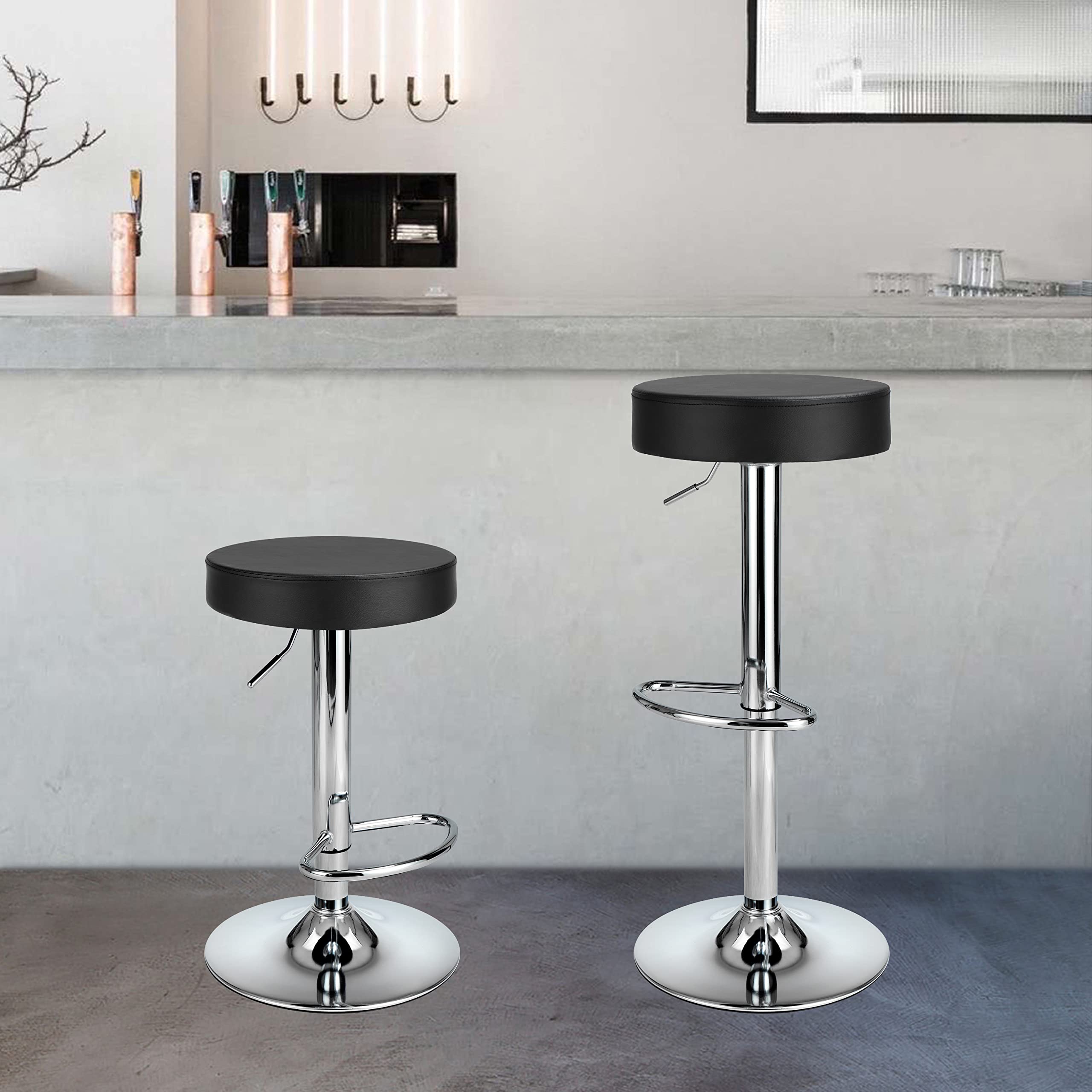 Modern Swivel Bar Stools Set of 2 - Counter Height Adjustable