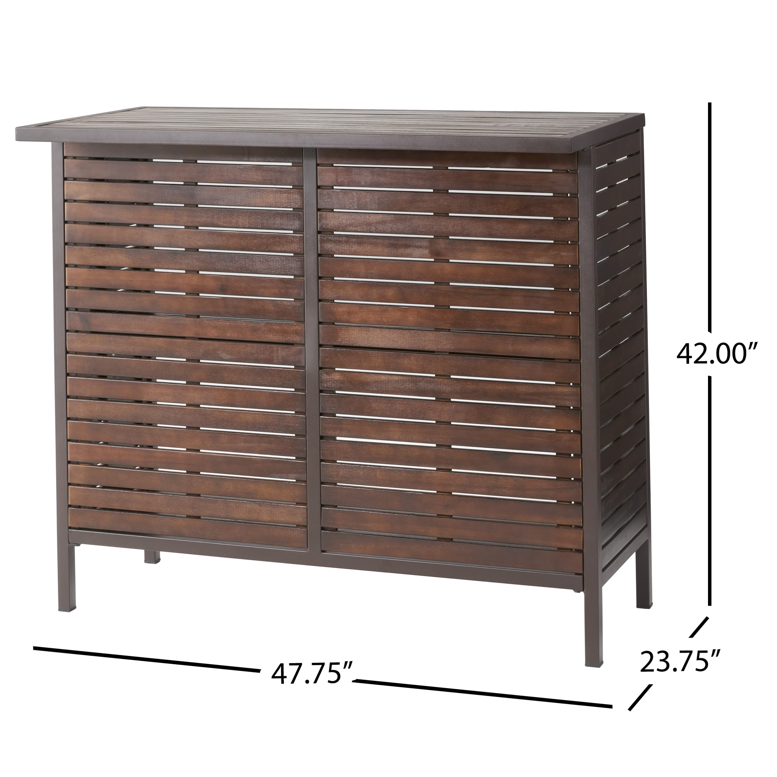 Acacia Wood 3 Piece Bar Set with Storage