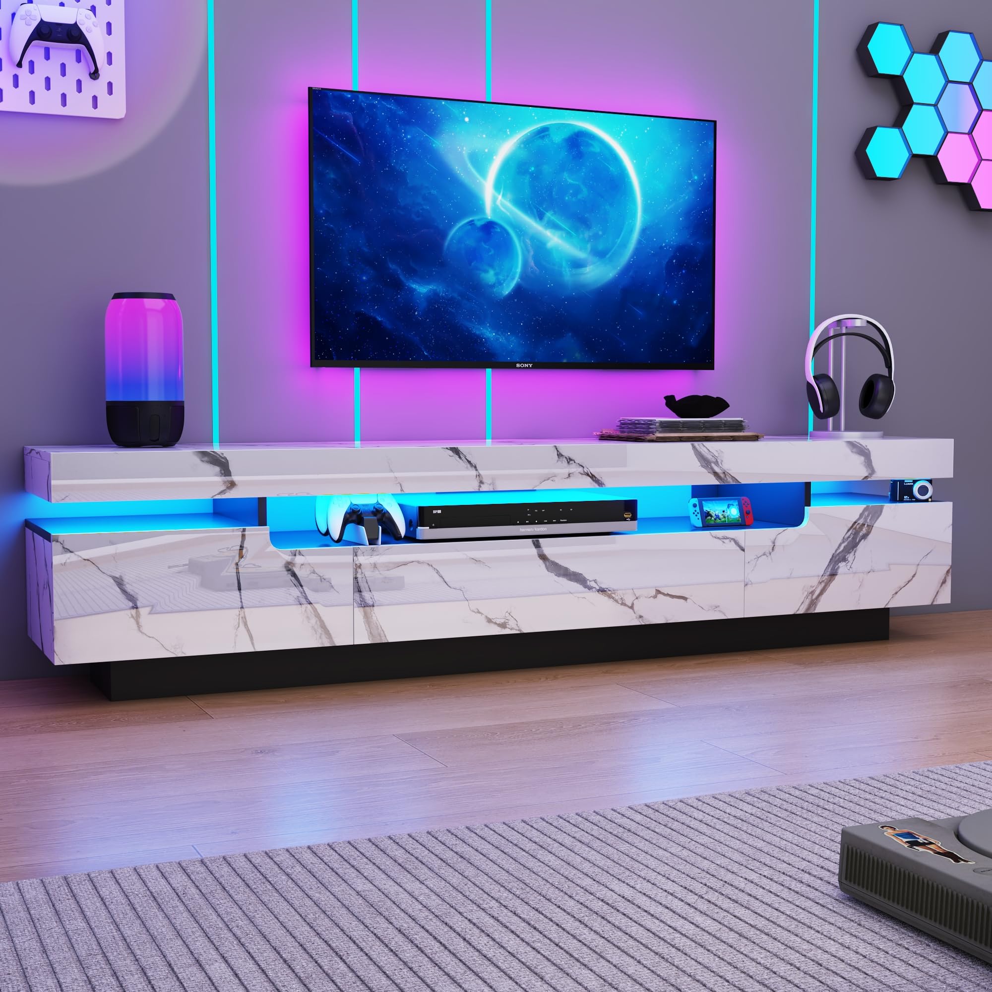 70 Inch LED TV Stand with RGB Lighting