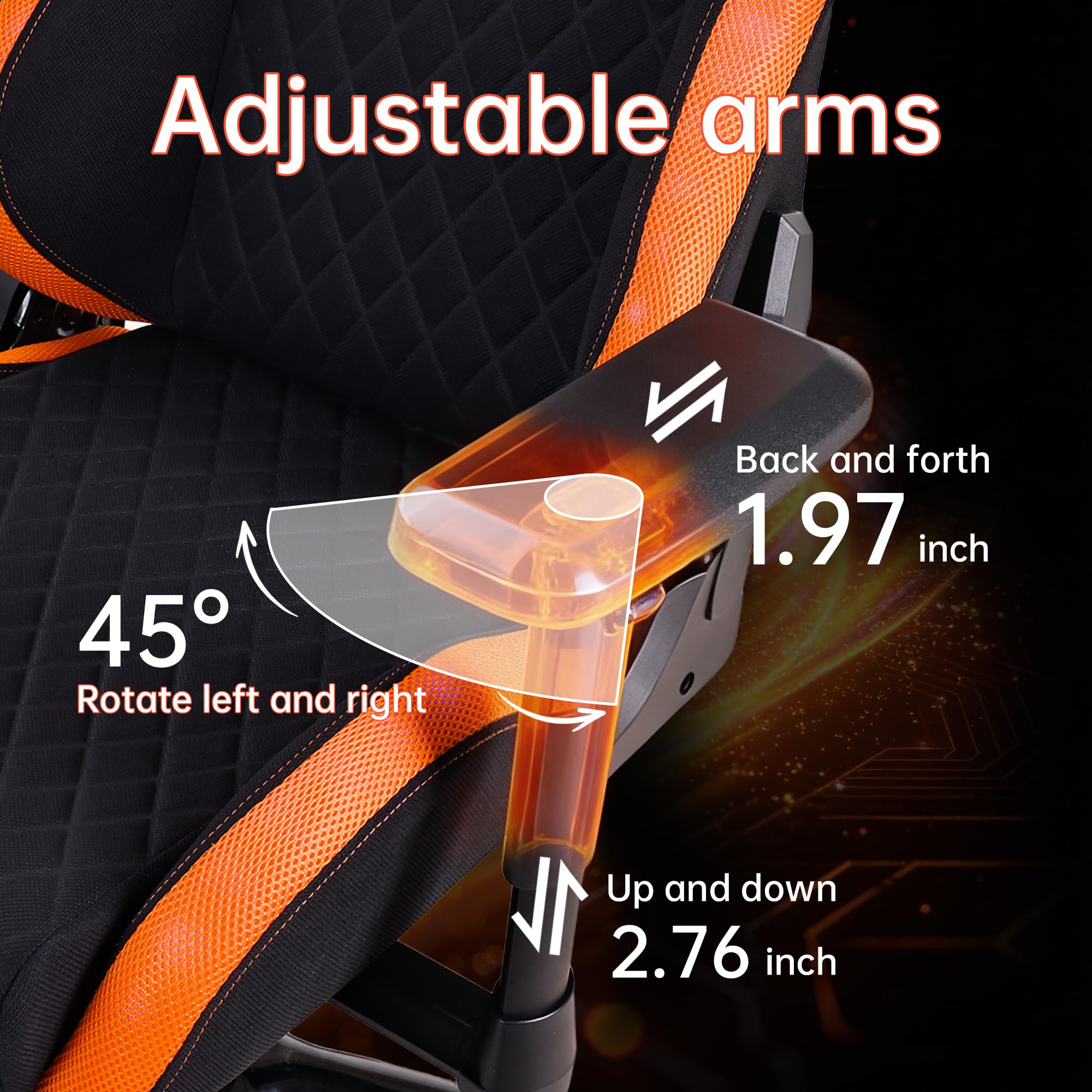 LED Gaming Chair with Footrest