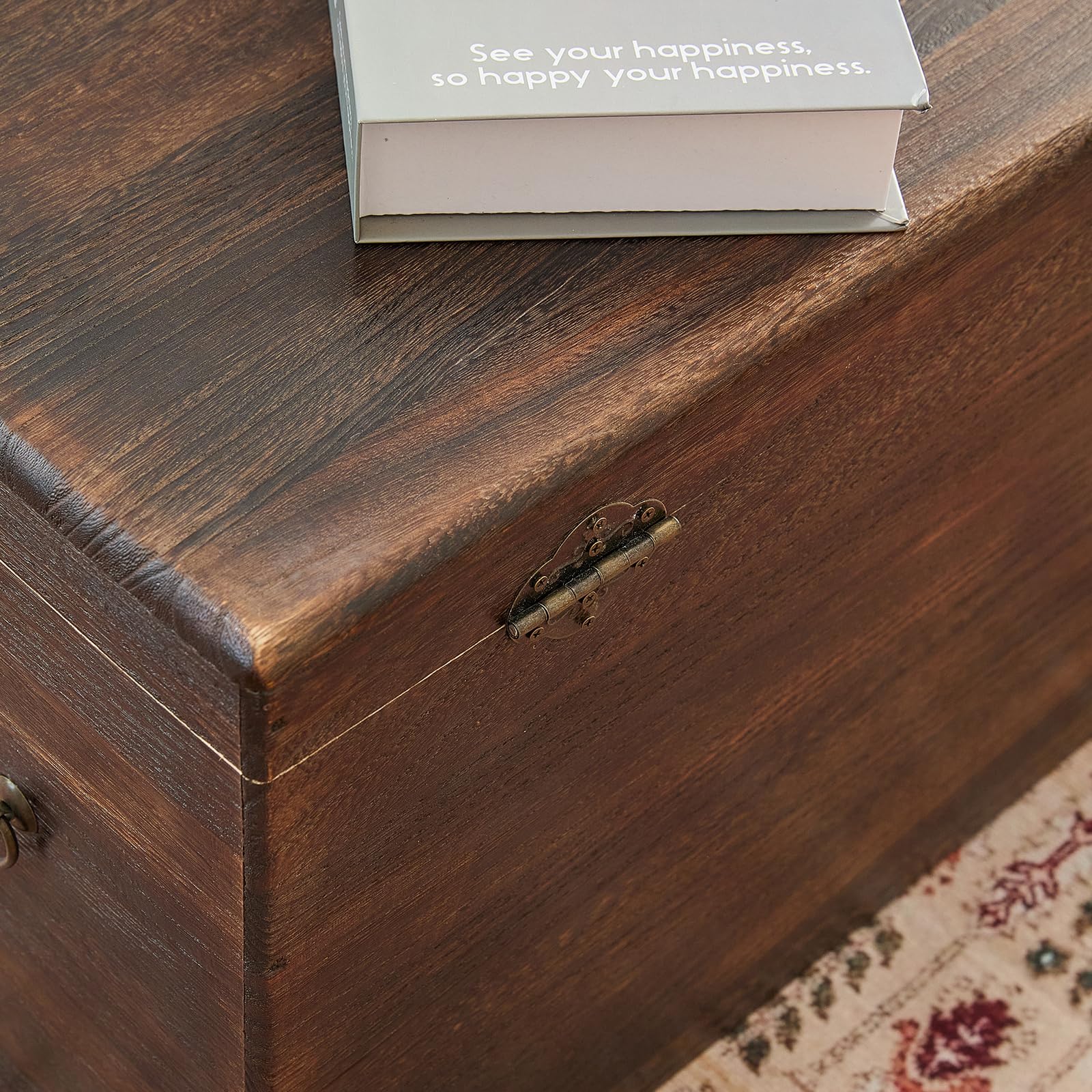 Wooden Storage Chest Rustic Trunk
