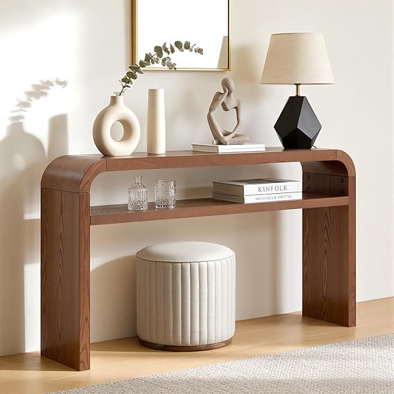 59-Inch Long Entryway Console Table with Storage Shelves