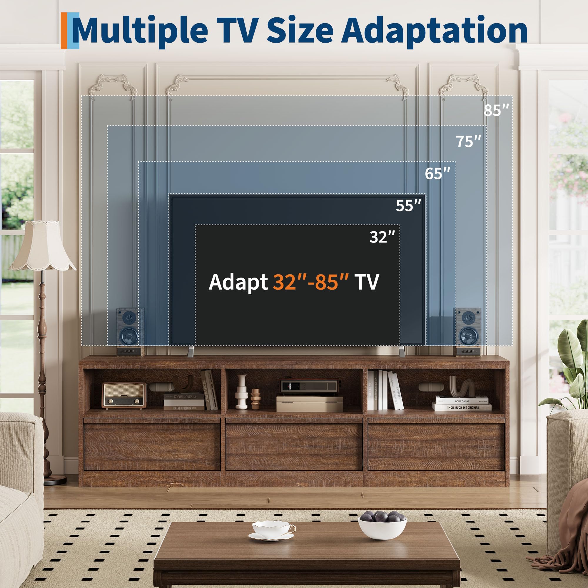 70 Inch Mid Century Modern TV Stand