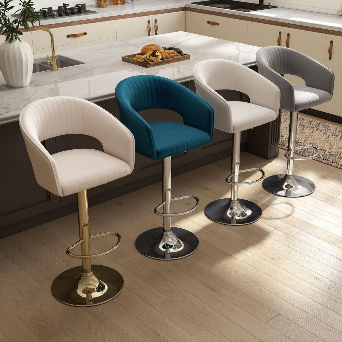 Adjustable Swivel Bar Stools Set of 2